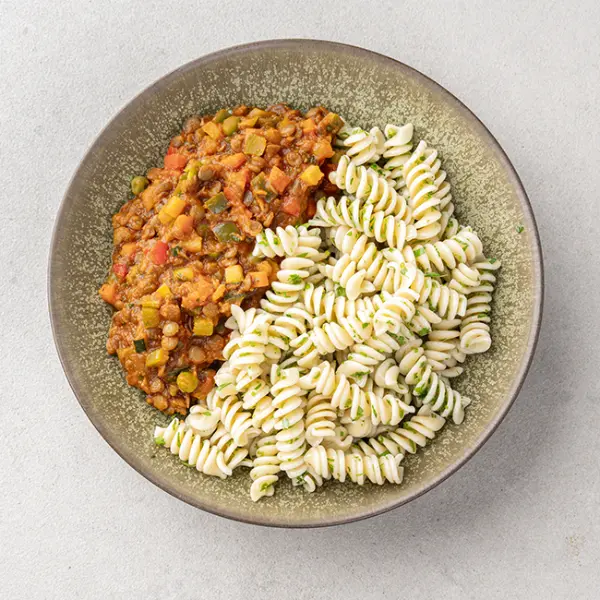 Vegetable & Pigeon Peas Ragu With Fusilli